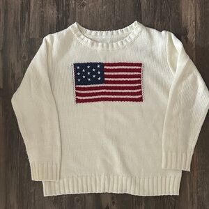 SHEIN Cream Sweater with Flag Design